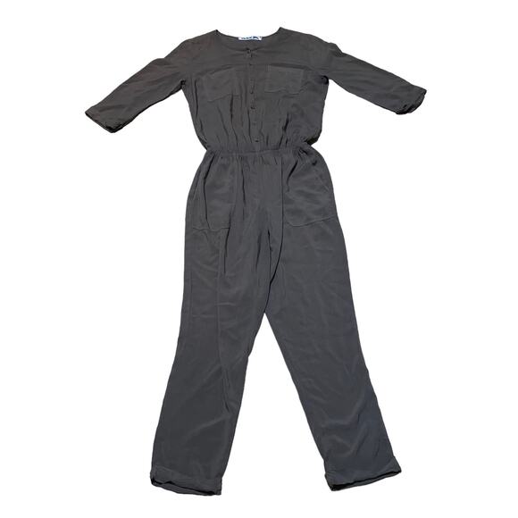 Michael Stars Utility Green Romper Jumpsuit Button Up with chest pockets small - Picture 3 of 12